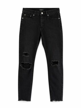 4/$20➡️ HUE Black Distressed Crop Jeggings – Size Medium GUC